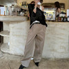 【顺丰包邮】43533 洛诗琳秋冬复古风编织腰带阔腿直筒牛仔裤女090 商品缩略图1