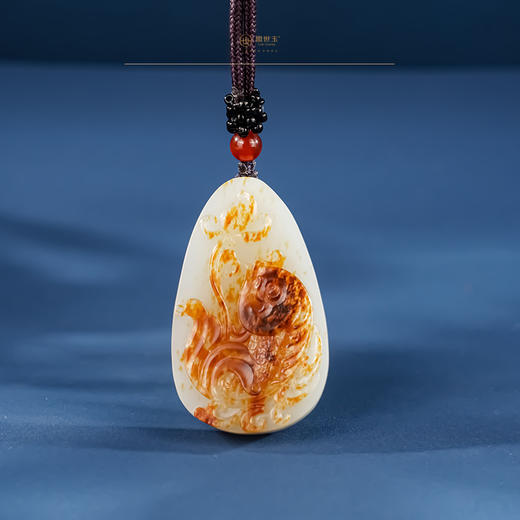 新疆国玉盟世玉和田玉挂件 代胜坤老师作品 跃动 商品图0