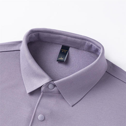 【羊毛蚕丝混纺 磨毛保暖】罗蒙秋冬男装7A抗菌磨毛长袖polo衫男士商务休闲内搭长袖t恤男 商品图13