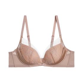 爱慕玫瑰丝语内衣女3/4无钢圈水袋模杯蕾丝小胸聚拢文胸