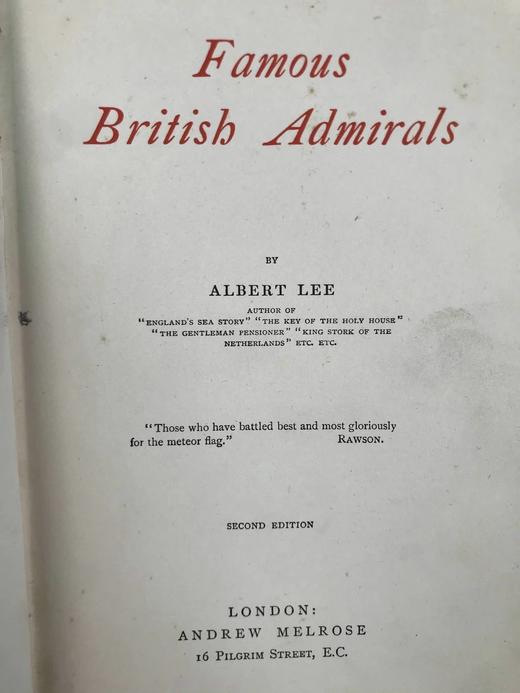 约19世纪后期 著名英国海军上将 约10余幅插图 漆布精装32开 商品图3