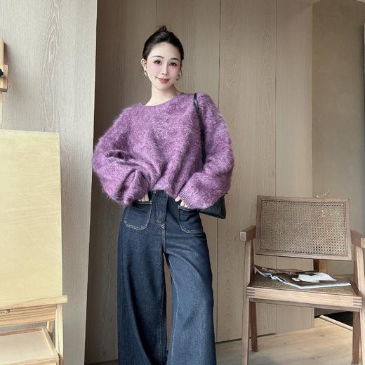 PIANAI冷小姐# 100%纯山羊绒 圆领拉毛毛衣 商品图0