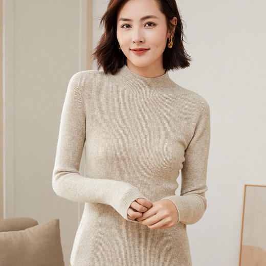 Avann100%羊毛一线抽条半高领306 商品图2