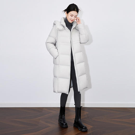 90白鸭绒加厚简约时尚长款连帽羽绒服WLZD-2432509 商品图0