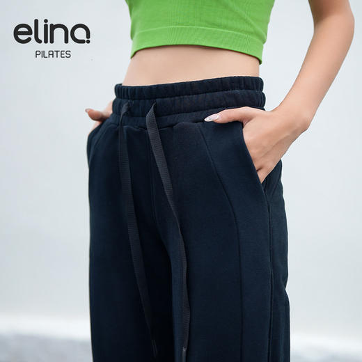 elina一恋普拉提秋冬新款休闲运动高腰直筒加厚阔腿卫裤E-531 商品图4