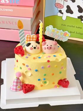 【奶酪组合】-翻糖造型-新鲜水果蛋糕