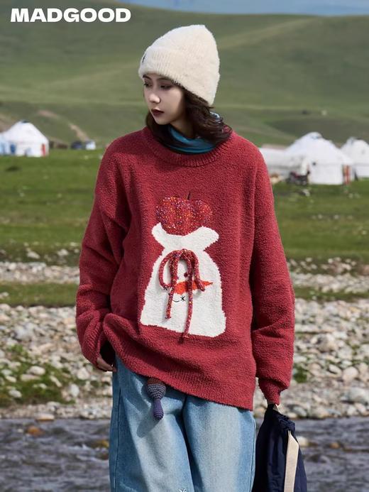 马得工地/MDGDMY243444/苹果雪人提花毛衣 商品图2