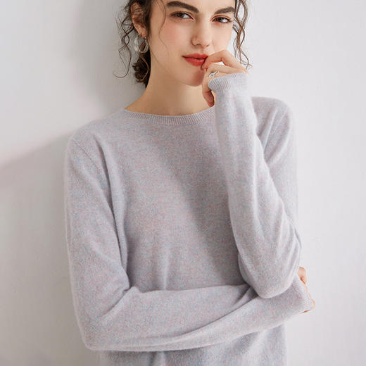 Avann阿曼衣无缝金丝平面圆领100%羊绒衫MY007- 商品图4