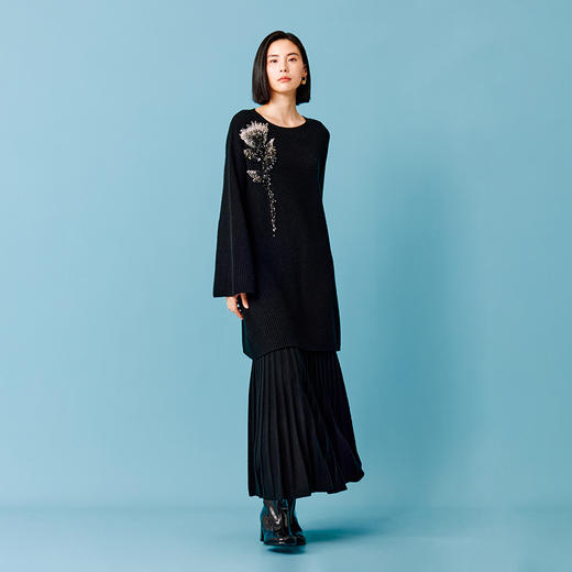 东黎 • 秀场同款 山羊绒女士秋冬百褶气质鱼尾裙 4114 商品图4