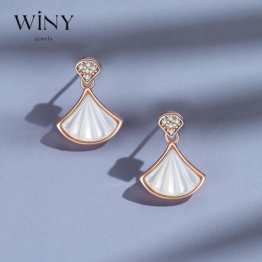 Winy925纯银小“杏”感耳钉轻奢小众百搭耳饰耳坠送女友送闺蜜生日礼物 商品图0