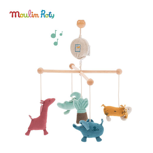 Moulin Roty 音乐床铃
 床挂 适合年龄0岁+ 树林里的苹果系列 100%纯棉制 法国品牌 675056 商品图6
