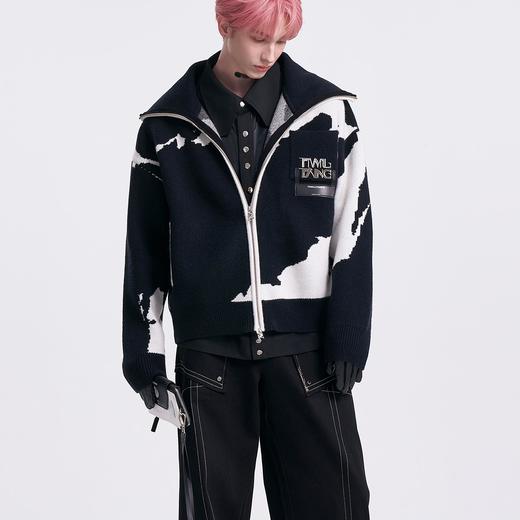 启世录TIWILLTANG"极域陨雪"提花针织开衫毛衣厚夹克 商品图2