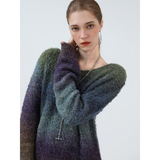 COCOBELLA舒芙蕾轻法风渐变软糯舒适毛衣裙气质连衣裙MZ7076 商品图1