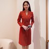 IWY/枣红色年会主持人西装连衣裙双排扣修身西装裙高端气质职业装礼服Q1026+D0109 商品缩略图0
