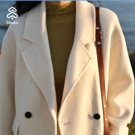 【舒系列】舒库100%绵羊毛毛呢大衣女年秋冬长款经典羊毛外套 商品图2