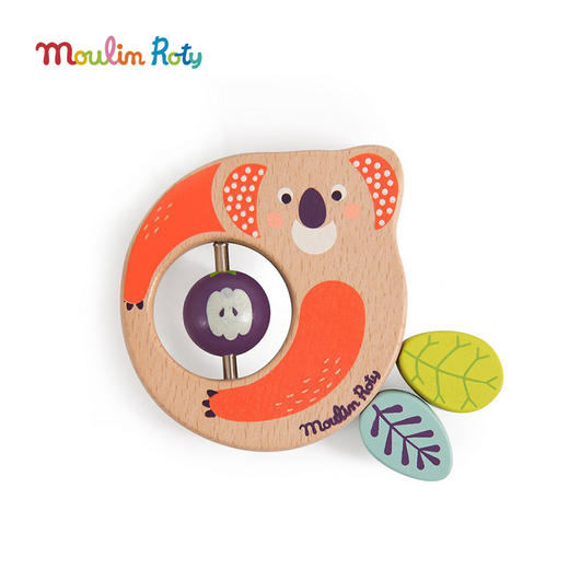 Moulin Roty 橘黄兔木环 手摇铃 适合0岁+ 可悬挂 三只邦尼兔系列 法国品牌-678009 商品图14