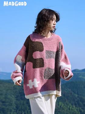 马得工地/MDGDMY244307/色块拼图圆领毛衣