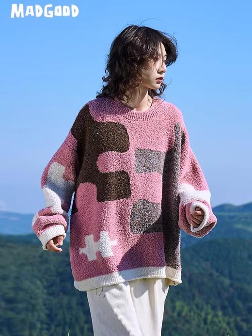 马得工地/MDGDMY244307/色块拼图圆领毛衣 商品图0