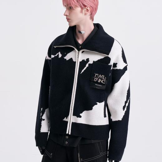 启世录TIWILLTANG"极域陨雪"提花针织开衫毛衣厚夹克 商品图1