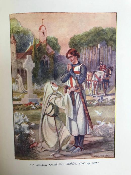 约20世纪早期 安德鲁·朗格夫人《走近丁尼生》 16幅彩色插图 漆布精装18开 商品图11