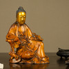 清 黄杨木漆金持如意自在观音 商品缩略图4