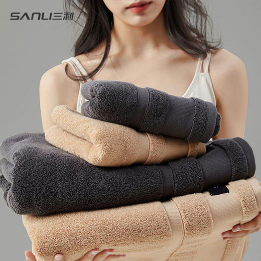 三利毛巾新款素色断档面巾加长成人洗脸巾加厚140g纯棉毛巾 商品图3