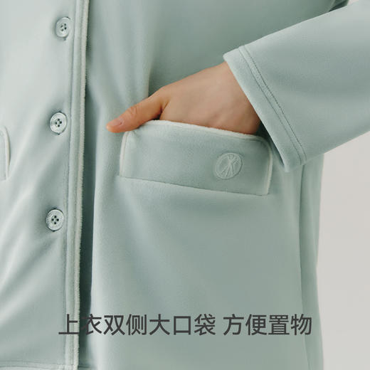 Threegun三枪 【婴儿绒】翻领开襟女士家居套家居服-82276D011 商品图8