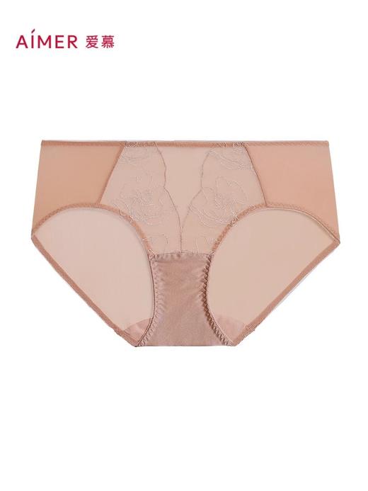 爱慕玫瑰丝语内裤女棉质底裆性感蕾丝中腰平角裤 商品图0