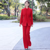 IWY/国风新中式西装套装正红色女装高级感年会礼服总裁范演讲主持西装FYC238+FYP241 商品缩略图0