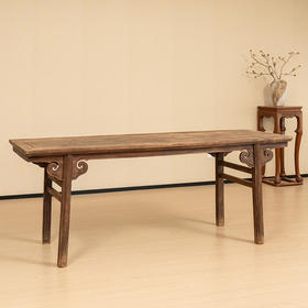 清早期 榉木夹头榫如意云纹平头案