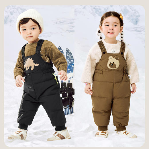 【三防羽绒裤】迷你巴拉男女童秋冬新品裤子保暖羽绒背带裤 商品图2