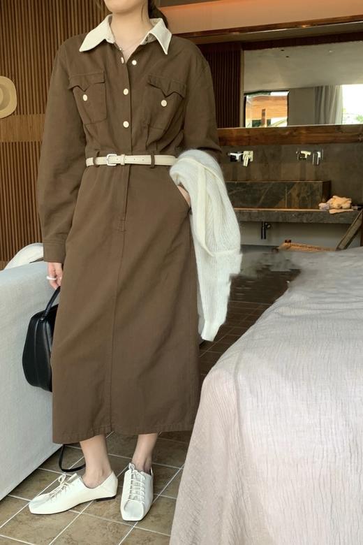 Le Malene 撞色翻领衬衣连衣裙 19343 商品图2