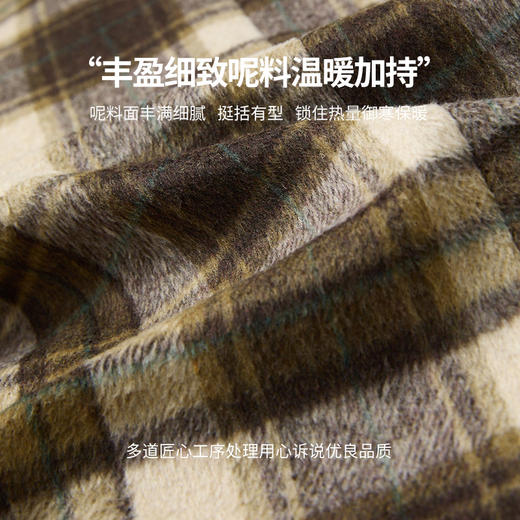 复古英伦风格纹翻领中长款大衣女秋冬保暖呢料外套V4242923 商品图4