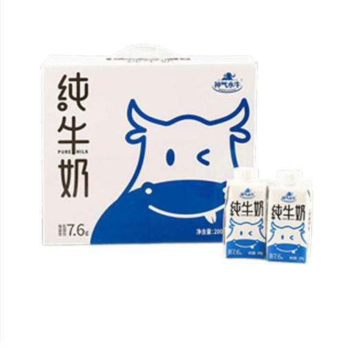 【包邮】丨2024年双十二秒杀-神气水牛纯牛奶200ml*10盒*2箱108元丨2024年12月14日发货 商品图0