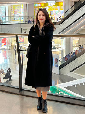 【百图lulu定制】【简爱双面呢】【全码预售12月25日发】90澳大利亚羊毛 10羊驼毛 宽松 显瘦 气质 西装领 毛呢外套 双面呢大衣