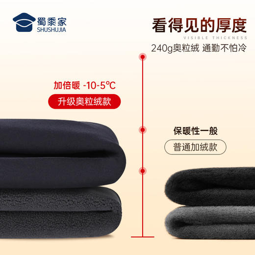 【蜀黍家加绒通勤裤W1】四面弹力商务通勤西裤男女修身保暖直筒长裤 商品图3