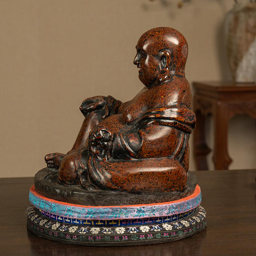 清 犀皮漆弥勒佛像 商品图3