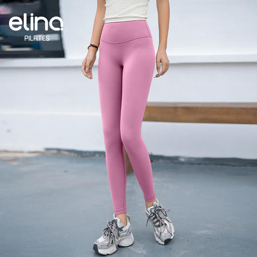 elina一恋普拉提秋冬新款高腰裸感加厚薄绒蜜桃提臀裤E1611 商品图1