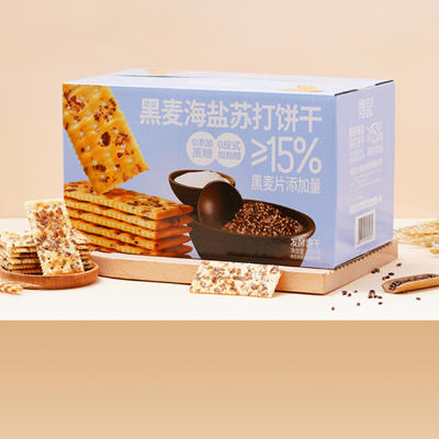 煌记 黑麦海盐苏打饼干0蔗糖1080g 商品图2