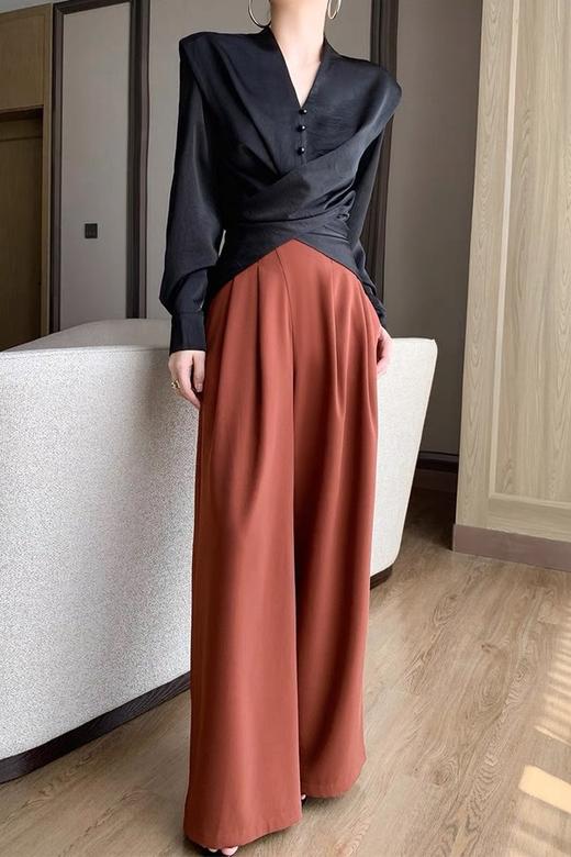 Le Malene V领光泽感新中式上衣 19360 商品图2