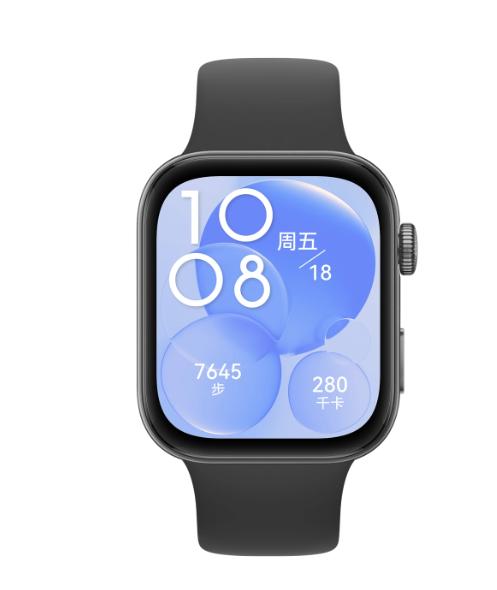 华为 WATCH Fit 3 智能手表 幻夜黑 氟橡胶表带 商品图0