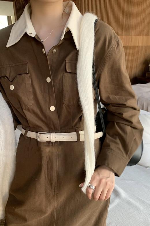 Le Malene 撞色翻领衬衣连衣裙 19343 商品图1