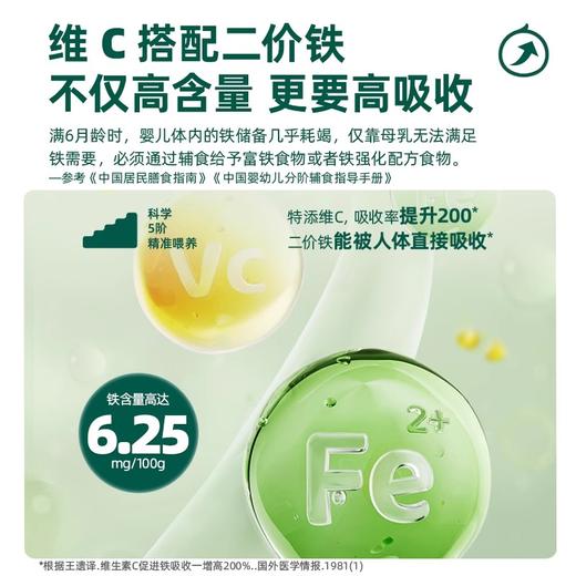 英氏 维C加铁米粉 婴儿辅食宝宝营养高铁米粉米糊 有机五常大米米粉 6月+ 商品图4