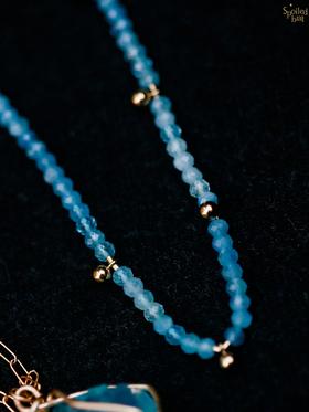 SpoiledBrat Jewelry渐变海蓝宝金珠项链