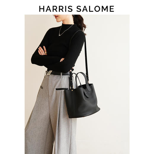 Harris Salome松下果实菜篮子头层牛皮单肩斜挎包 商品图9