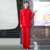 IWY/国风新中式西装套装正红色女装高级感年会礼服总裁范演讲主持西装FYC238+FYP241 商品缩略图1