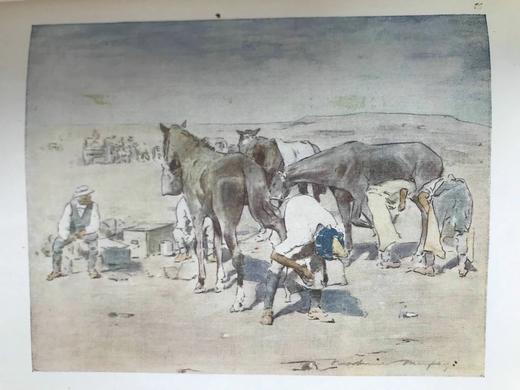 约20世纪早期 莫蒂默·曼培斯《战争印象》 99幅彩色插图 漆布精装大32开 商品图7