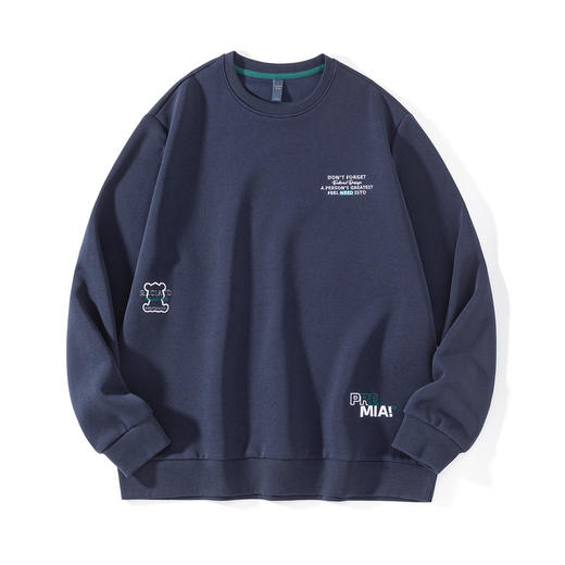 【7A抗菌含桑蚕丝】罗蒙春秋男装卫衣万针绣卫衣男士秋装上衣休闲百搭长袖T恤男 商品图4