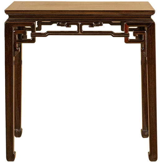 二十世纪 红木束腰马蹄腿攒接拐子纹半桌 商品图5