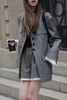 Le Malene 深灰色时髦无领西装外套 19340 商品缩略图5